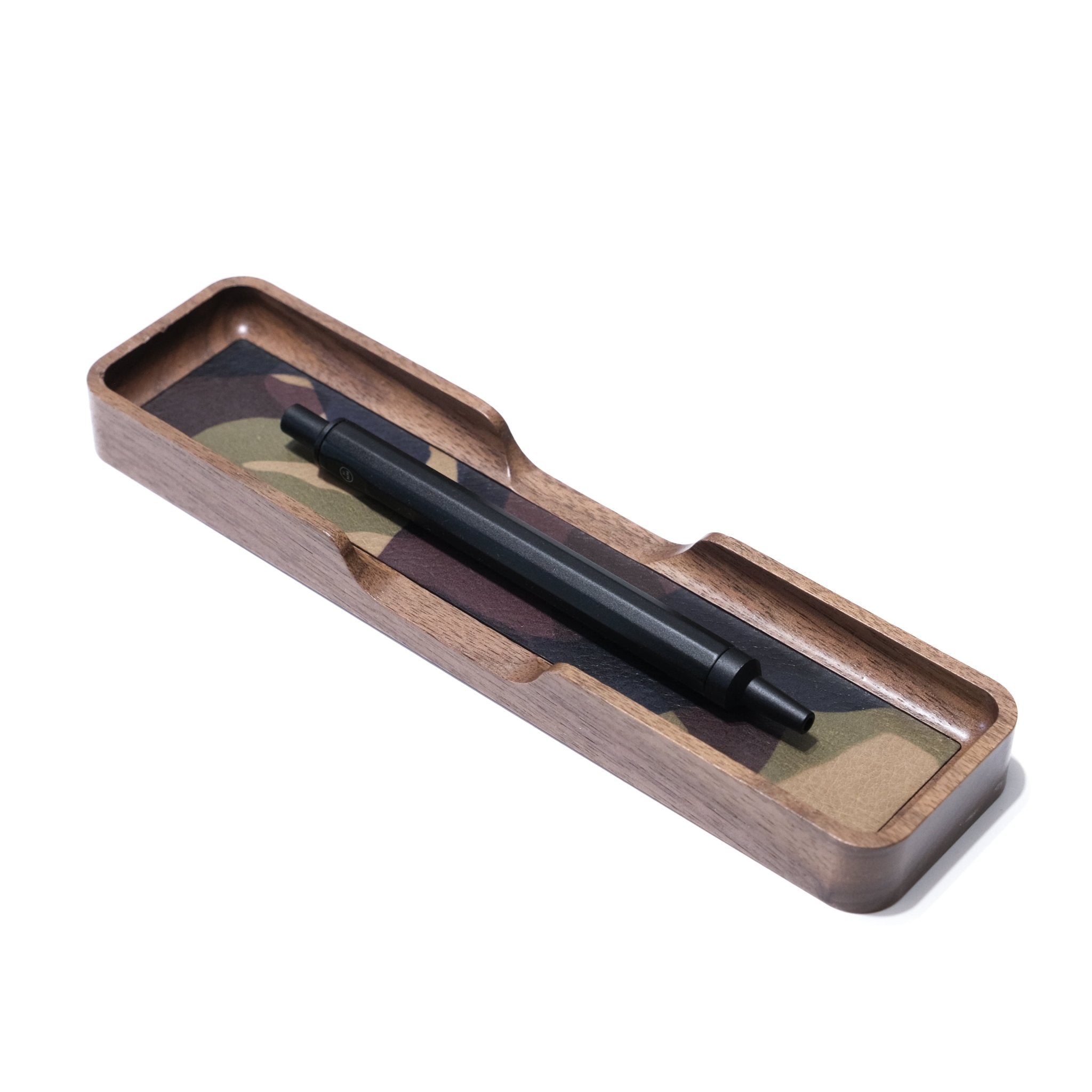 Walnut and Leather Pen Holder - Leander
