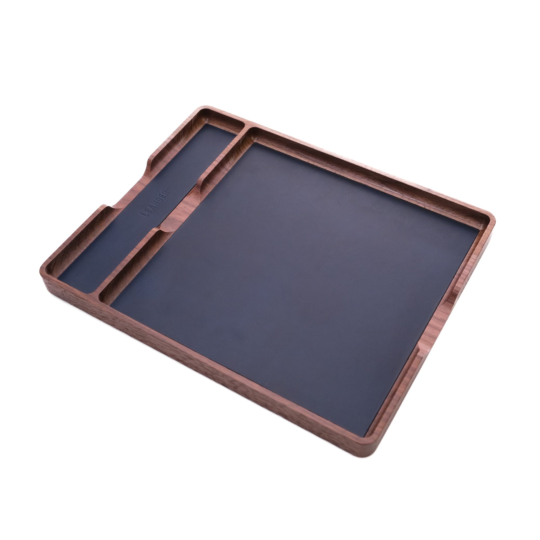 Pacific Blue Leather Valet Tray