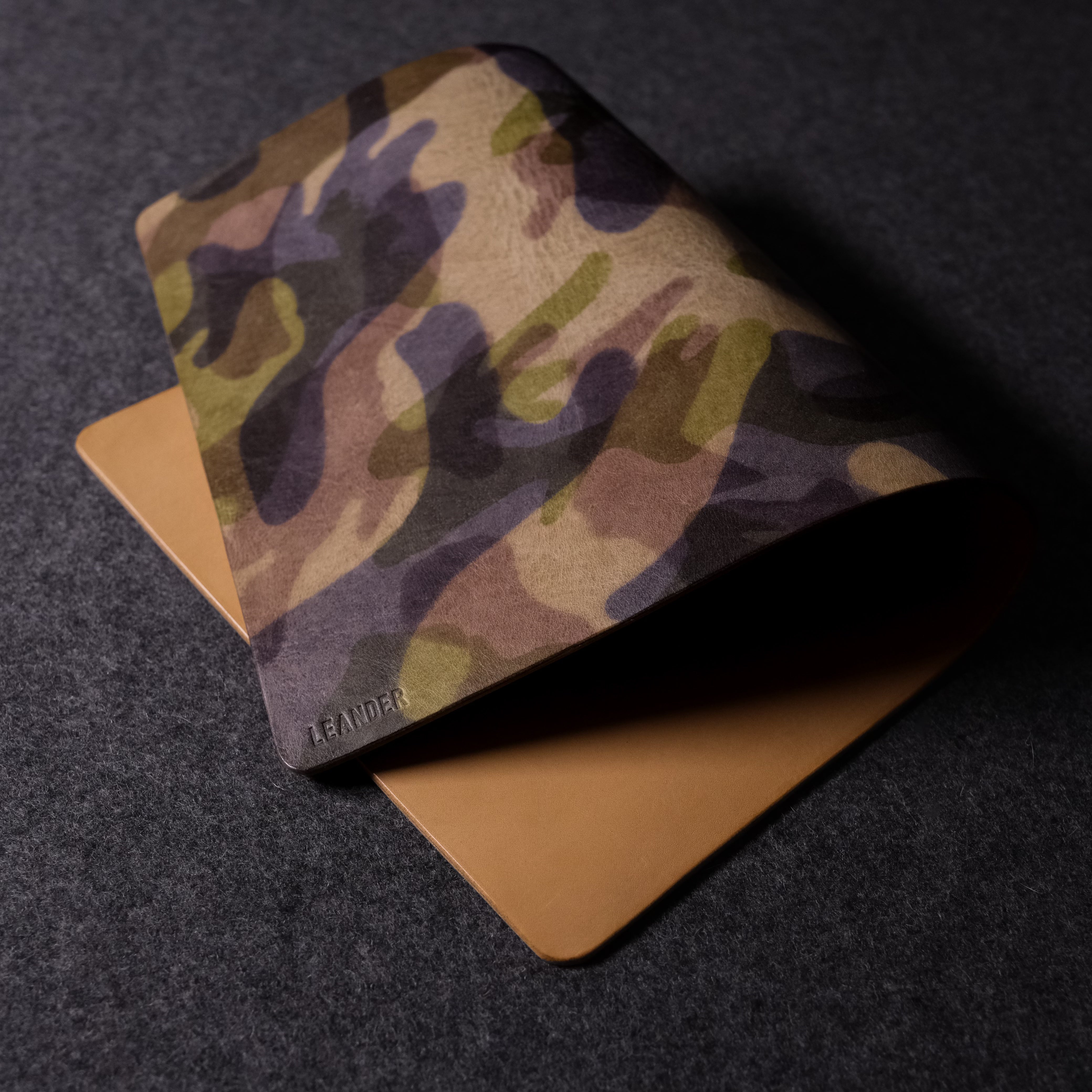 Camo X Natural Reversible Leather Mouse Pad