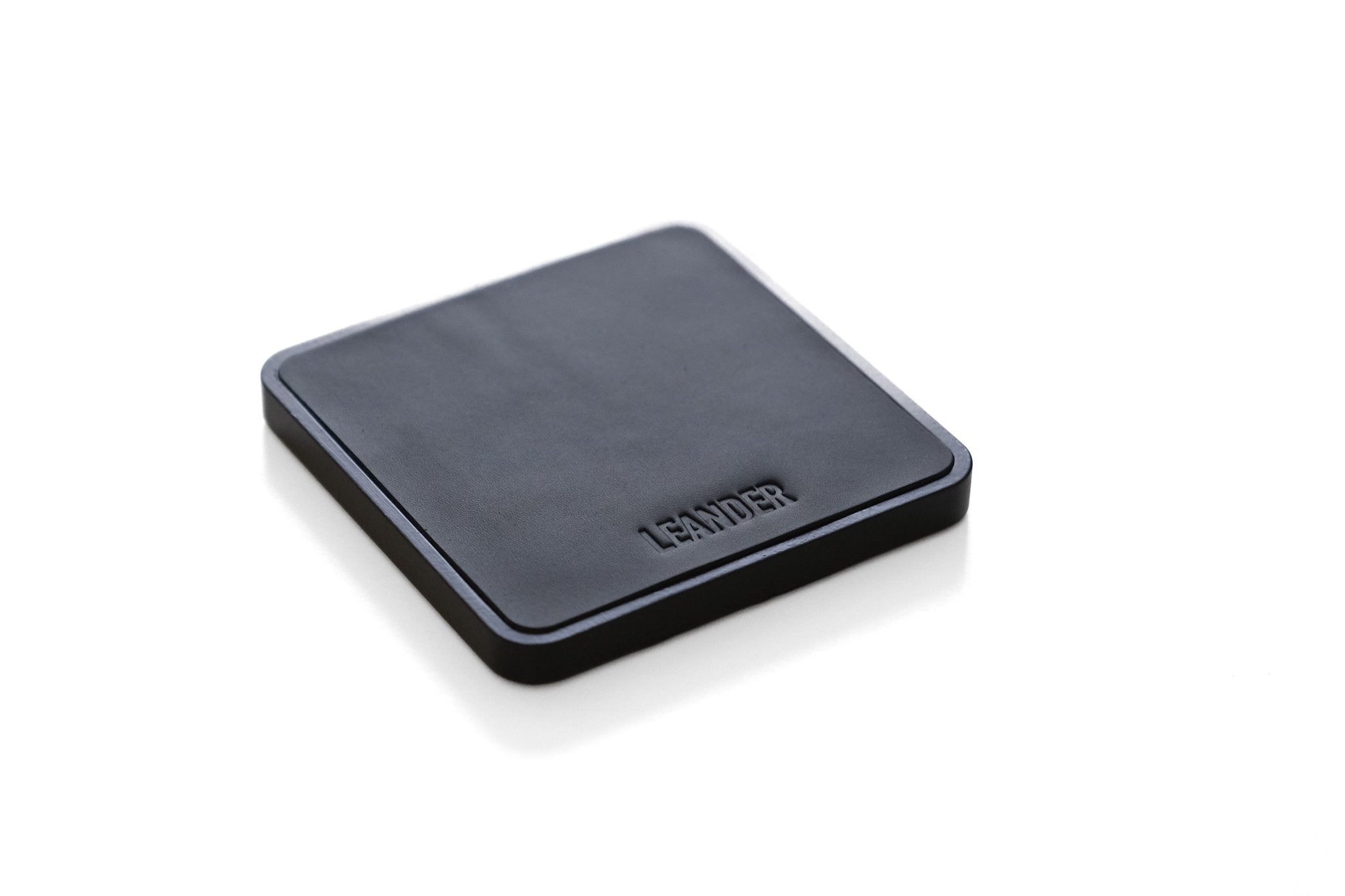 Walnut and Leather Coaster - Leander