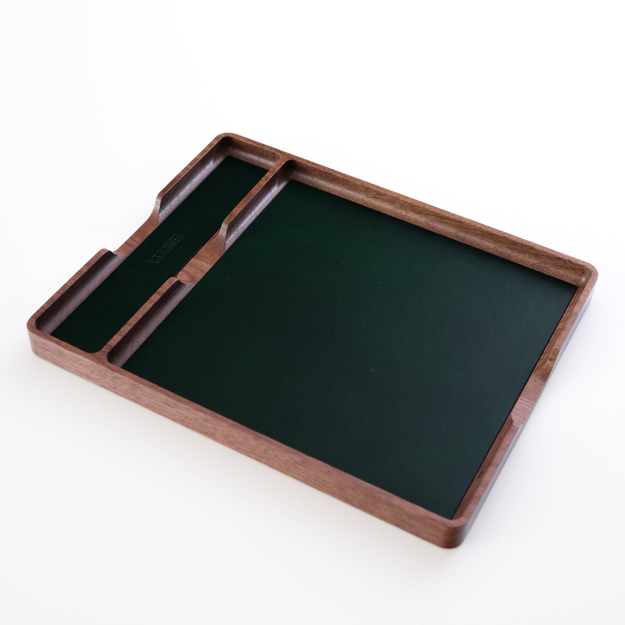 Emerald Leather Valet Tray
